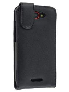 Genuine Leather Flip Case for HTC One S - Black Genuine Leather Flip Case for HTC One S - Black