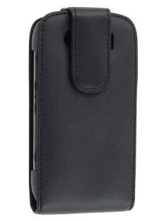 Genuine Leather Flip Case for BlackBerry Torch 9860 - Black Genuine Leather Flip Case for BlackBerry Torch 9860 - Black