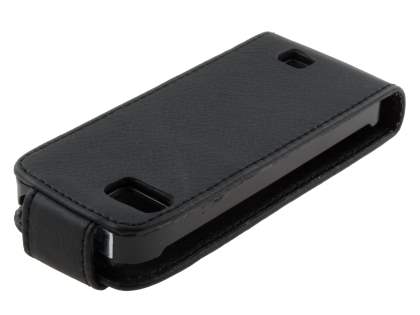 Nokia C3-01 Slim Synthetic Leather Flip Case - Classic Black