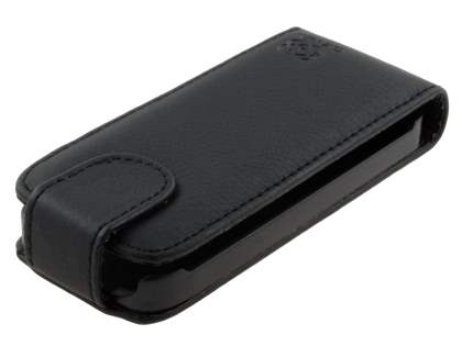Nokia C3-01 Slim Synthetic Leather Flip Case - Classic Black