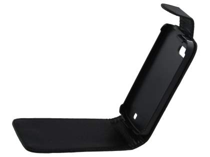 Nokia C3-01 Slim Synthetic Leather Flip Case - Classic Black