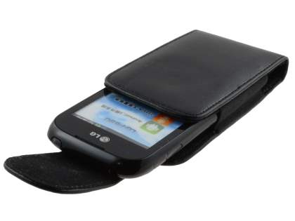 LG P690 Optimus Spirit Synthetic Leather Belt Pouch - Classic Black