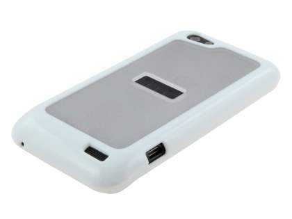 HTC One V Dual-Design Case - White/Clear