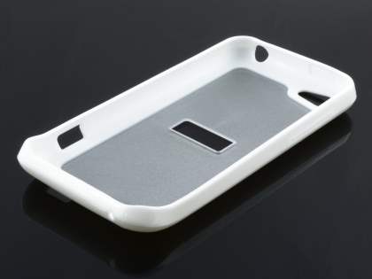 HTC One V Dual-Design Case - White/Clear