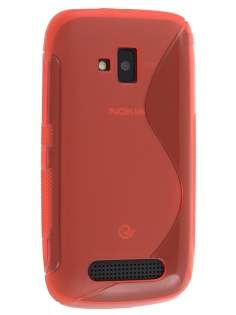 Wave Case for Nokia Lumia 610 - Frosted Red/Red Soft Cover