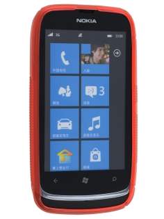 Wave Case for Nokia Lumia 610 - Frosted Red/Red
