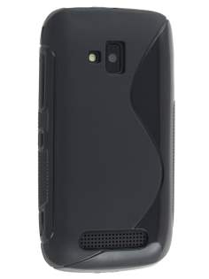 Wave Case for Nokia Lumia 610 - Frosted Black/Black Soft Cover