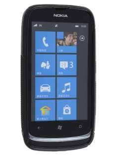 Wave Case for Nokia Lumia 610 - Frosted Black/Black