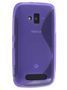 Wave Case for Nokia Lumia 610 - Frosted Purple/Purple Soft Cover
