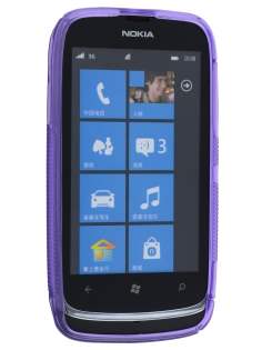 Wave Case for Nokia Lumia 610 - Frosted Purple/Purple