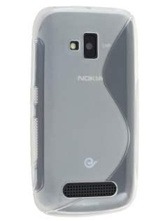 Wave Case for Nokia Lumia 610 - Frosted Clear/Clear Soft Cover