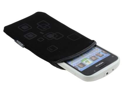 Stylish Protective Textile Sleeve for Nokia E5 - Classic Black