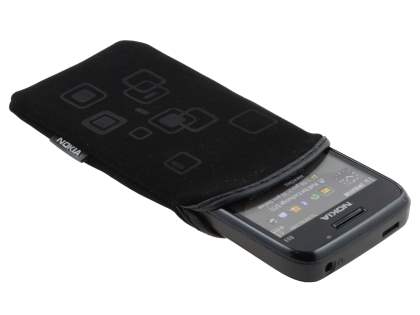 Stylish Protective Textile Sleeve for Nokia E63 - Classic Black