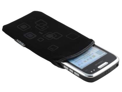 Stylish Protective Textile Sleeve for Nokia E72 - Classic Black
