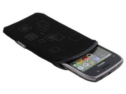 Stylish Protective Textile Sleeve for Nokia E6 - Classic Black