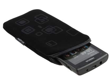 Stylish Protective Textile Sleeve for Nokia X3-02 - Classic Black