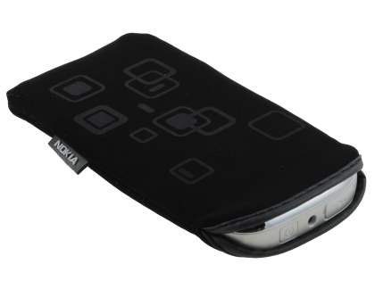 Stylish Protective Textile Sleeve for Nokia C7 - Classic Black