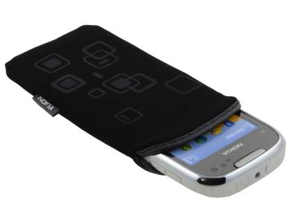 Stylish Protective Textile Sleeve for Nokia C7 - Classic Black