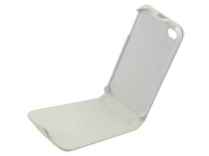 Synthetic Leather Flip Case for iPhone 4S/4 - White