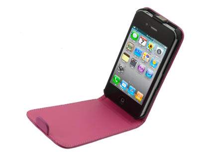 Synthetic Leather Flip Case for iPhone 4S/4 - Pink