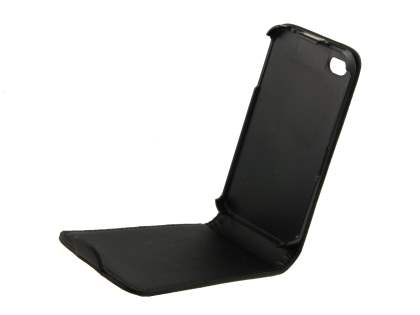 Synthetic Leather Flip Case for iPhone 4S/4 - Black