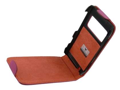 Nokia N8 Genuine Leather Flip Case - Pink