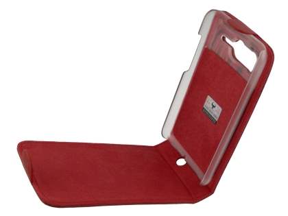HTC Desire HD Genuine Leather Flip Case - Red