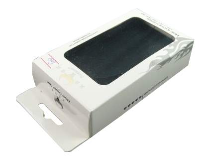 Genuine Leather Flip Case for HTC Desire HD - Black