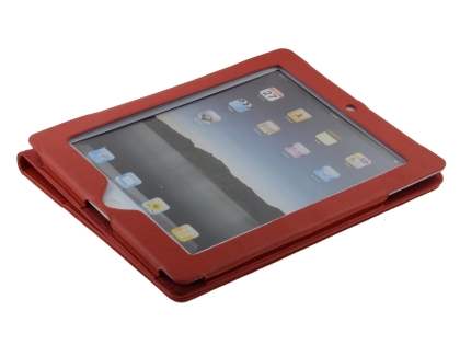 Synthetic Leather Flip Case with Stand for iPad 2 / iPad 3 / iPad 4 - Red