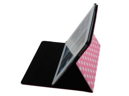 iPad 2/3/4 Synthetic Leather Flip Case with Stand - Pink/White