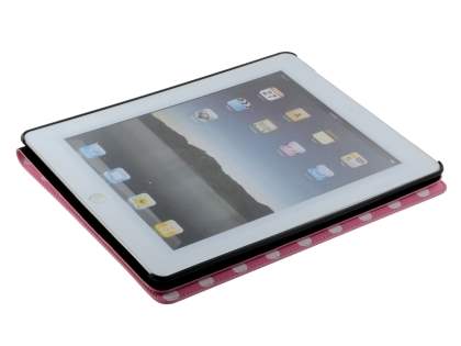 iPad 2/3/4 Synthetic Leather Flip Case with Stand - Pink/White