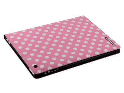 iPad 2/3/4 Synthetic Leather Flip Case with Stand - Pink/White
