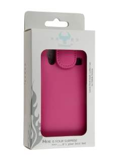 Samsung S5830 Galaxy Ace Genuine Leather Flip Case - Pink