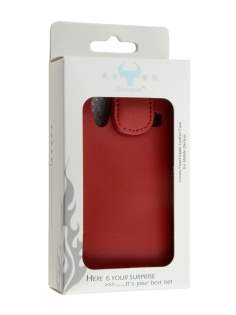 Samsung S5830 Galaxy Ace Genuine Leather Flip Case - Red