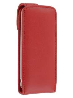 Nokia C5 Genuine Leather Flip Case - Red