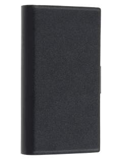 Slim Genuine Leather Portfolio Case for Nokia Lumia 800 - Classic Black