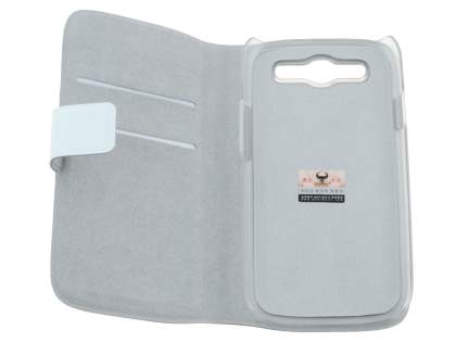 Slim Genuine Leather Portfolio Case for Samsung I9300 Galaxy S3 - White