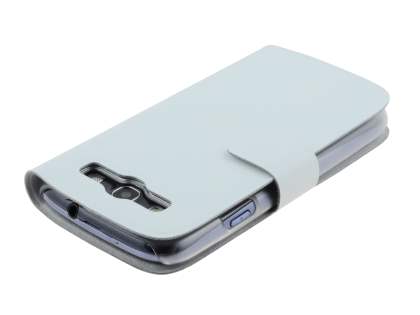 Slim Genuine Leather Portfolio Case for Samsung I9300 Galaxy S3 - White