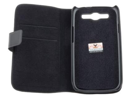 Slim Genuine Leather Portfolio Case for Samsung I9300 Galaxy S3 - Classic Black