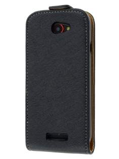 Slim Synthetic Leather Flip Case for HTC One S - Classic Black Slim Synthetic Leather Flip Case for HTC One S - Classic Black