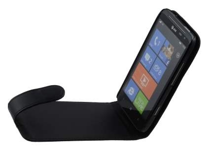 Synthetic Leather Flip Case for HTC Titan II 4G - Black