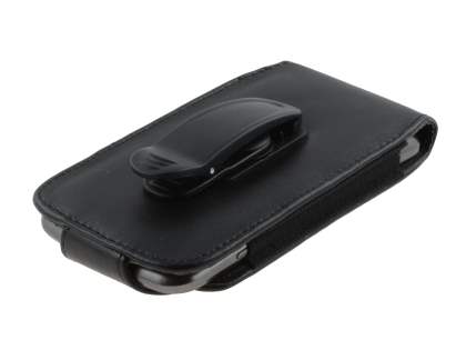 Samsung I9250 Google Galaxy Nexus Synthetic Leather Belt Pouch (Naked Phone Only) - Classic Black