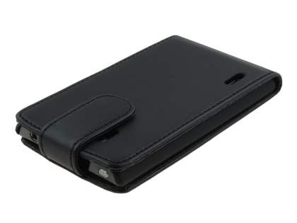 Synthetic Leather Flip Case for LG Optimus L7 P700 - Classic Black
