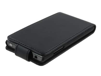 Synthetic Leather Flip Case for LG Optimus L7 P700 - Classic Black