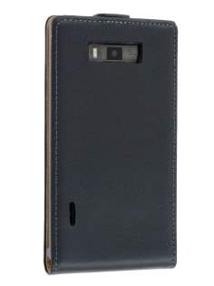 Slim Genuine Leather Flip Case for LG Optimus L7 P700 - Classic Black Slim Genuine Leather Flip Case for LG Optimus L7 P700 - Classic Black