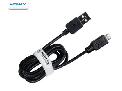 MOMAX Micro USB Super Car Charger & Data Cable - Piano Black
