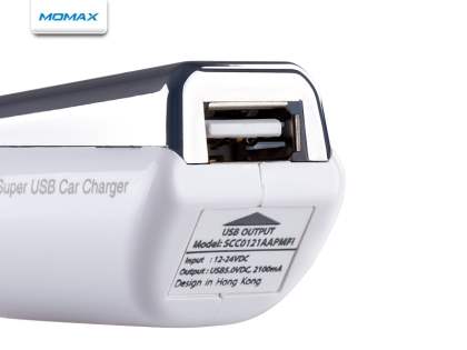 MOMAX Micro USB Super Car Charger & Data Cable - Piano White