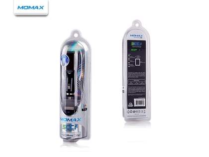 MOMAX Micro USB Super Car Charger & Data Cable - Piano Black