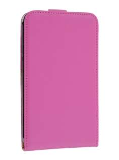 Slim Genuine Leather Flip Case for Samsung I9220 Galaxy Note - Pink