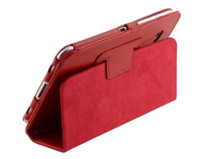 Synthetic Leather Flip Case with Fold-Back Stand for Samsung Galaxy Tab 7.0 Plus - Red